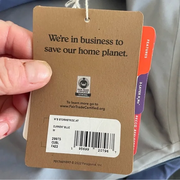 Patagonia Current Blue Strormstride Jacket Coat Women Medium NWT - Picture 12 of 16